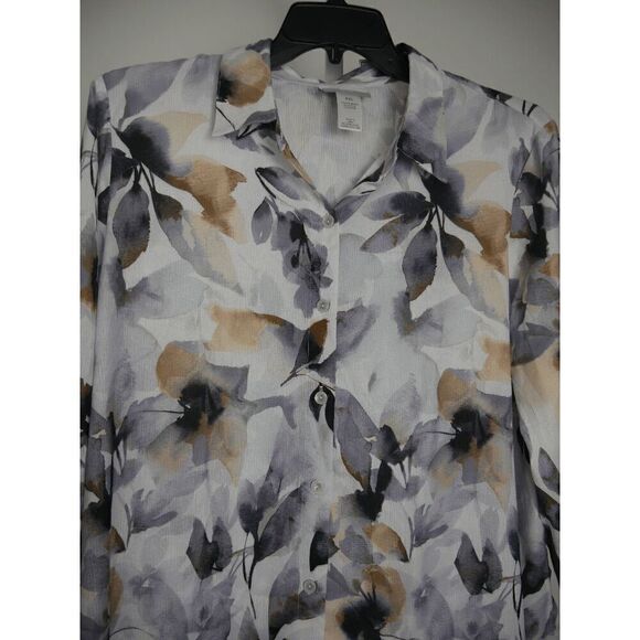 Alfred Dunner Women's Petite Classics Leaf Shirt PXL - Picture 2 of 7